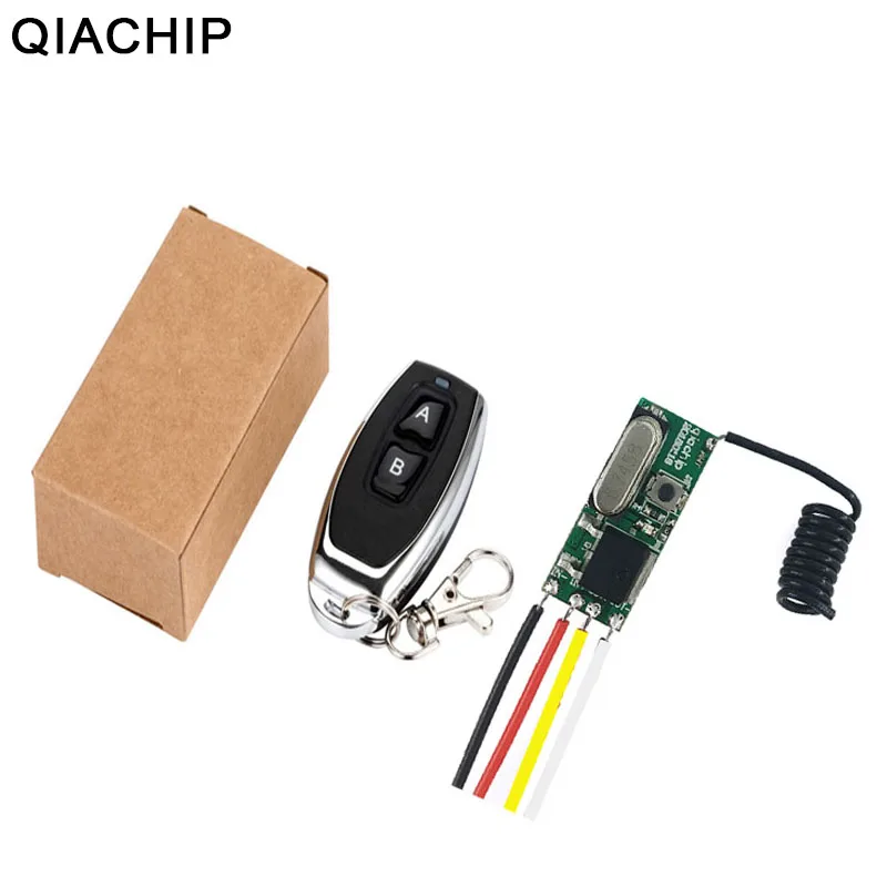 

QIACHIP Wireless Remote Control Switch 12V 3.7V 5V 24V Micro RF Receiver Module Led Lamp Lights Switch 433Mhz RF Transmitter DIY