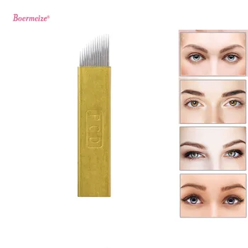 

500/1000 pcs PCD Permanent Makeup Eyebrow Tatoo Blade Microblading Needles For 3D Embroidery Manual Tattoo Pen