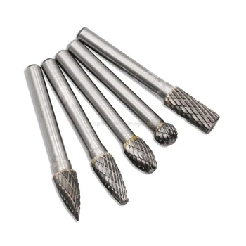 

Carbide Burrs 5pcs 1/4" Shank 8mm/12mm Double Cut Tungsten Carbide Rotary File Cutting Burs Tool Rotary Burrs Die Grinder Bits