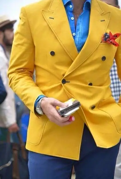 Желтая куртка, 1 шт., двубортный Мужской Блейзер, костюм, повседневный Блейзер, облегающий смокинг, пиджак по индивидуальному заказу, стильные костюмы, Свадебный блейзер