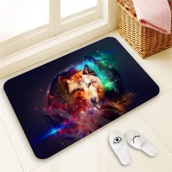 

Fashion Design Custom WOLF Doormat Home Decor 100% Polyester Pattern Door mat Floor Mat foot pad SQ00722-@H0724