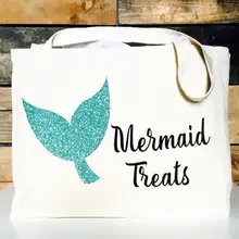 Пользовательские 6 шт. Блестящая Сумочка подружки невесты сумки Русалочка лакомства продуктовые вечерние свадебные подарочные сумки мальчишник, Девичник сувениры
