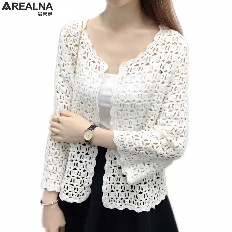 Camisas Mujer 2018 весна лето Модная вязаная белая кружевная блузка женские топы