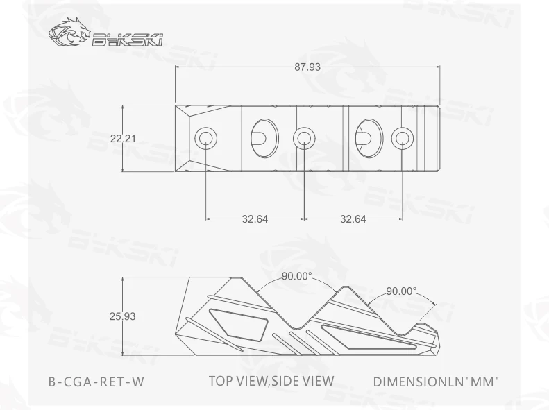 Bykski B-VGA-RET-W 45 градусов модуль подключения для блока GPU