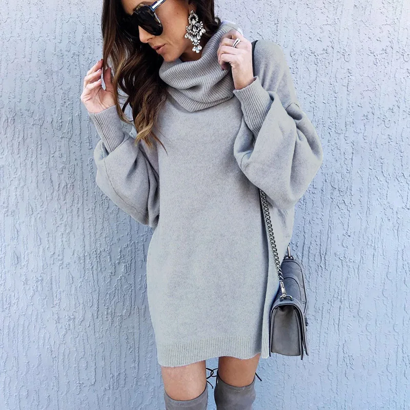 oversized turtleneck jumper dress