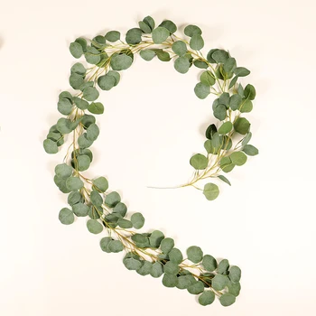 

Artificial Greenery Eucalyptus Garland Faux Vine Leaves Eucalyptus Garland Green Artificial Rattan for weddings,festivals