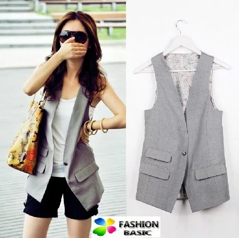 Plus size women suit vest, Fashion Causul Waistcoat, Sleeveless Slim lady Vest , size S-XXXXL