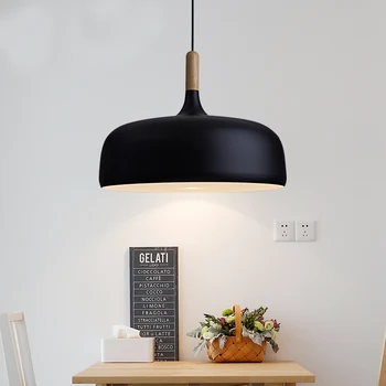 

Nordic Metal E14 Pendant Lamp Wood Pendant Light Restaurant Light Bedroom Cafe Living Room Decoration Handing Pendant Lamp F024