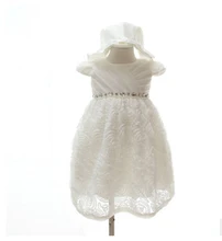 Baby Girls Dress Hat Suit Ivory Red Princess Vestido Infantil for 0 2T Christmas Birthday Party