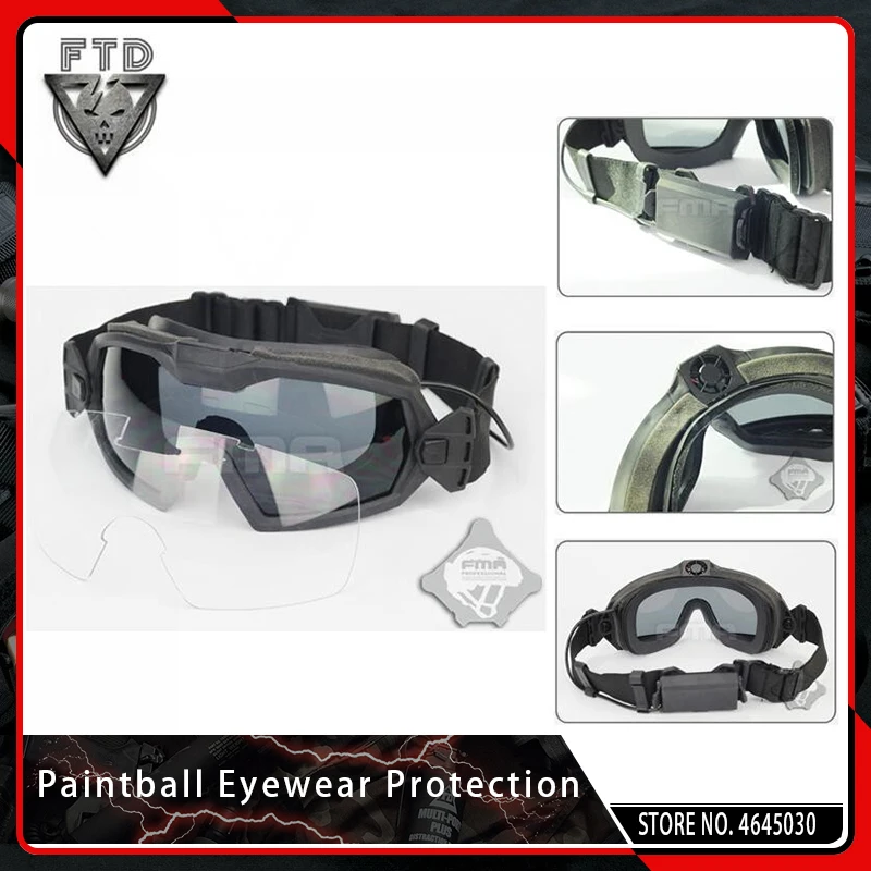 FMA Тактический Googles страйкбол очки для пейнтбола защита LPG01BK12-2R регулятор обновленная Веерная версия очки ветрозащитные очки
