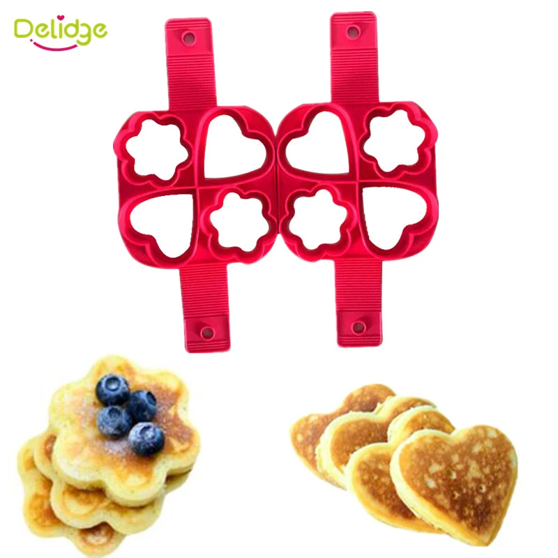 

Delidge 1 pc Flower And Heart Shape Egg Mold Silicone Non Stick Pancake Cooking Pan Perfect Eggs Omelette Maker