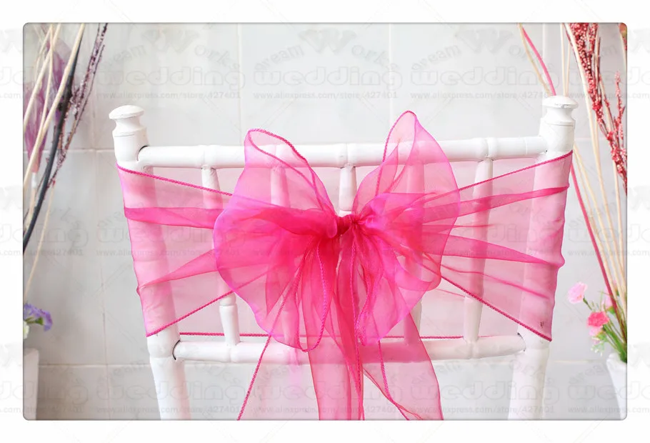 

60 Color-1/3 18x275CM 100pcs Organza Chair Sashes Bow Cover Chair Sashes For Weddings Events &Party Banquet Christmas Decoration