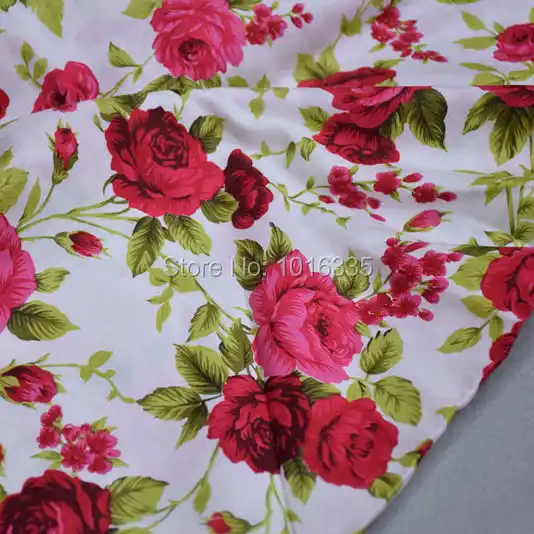 3 mètres Olive Rose Imprimé Fleuri 100/% pur coton robe tissu 45/" /"de large artisanat Popeline