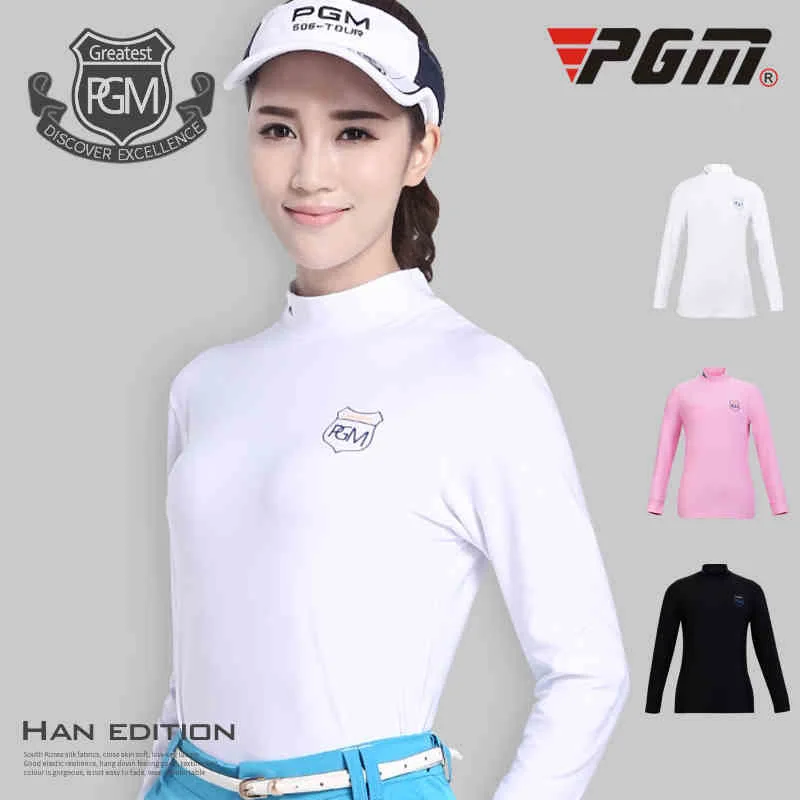PGM Long Sleeve Golf T shirts Women Professional Golf Shirts Sportswear Solid Elastic Sport