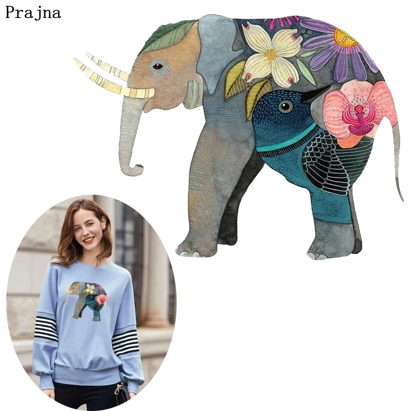 

Prajna Bohemian Style Transfer Patches Elephant Lily Flower Iron On Transfer Vinyl Sticker On Clothing Appliques Baby Girl Dress