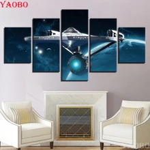Yao bo DIY diamante bordado paisaje Star Trek diamante pintura abstracta arte sala de Casa Cruz puntada 5 unids/set