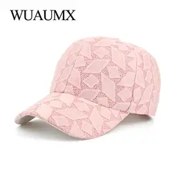Wuaumx Повседневное Для женщин 'S Кепки Бейсбол Кепки для Для женщин в Кепки для шнурка девушки Hat для девушки Snapback шляпа Регулируемый Casquette femme
