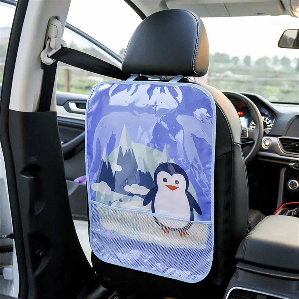 

Car Rear Seat Protective Cartoon Anti-kick Mat Cushion waterproof pad Seat Back Protector Car Auto Seat Back Protector Cover