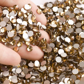 

YANRUO Glitter SS3 Light Colorado Topaz Crystal Flat Back Nail Art Decorations DIY Nail Rhinestones Accessoires