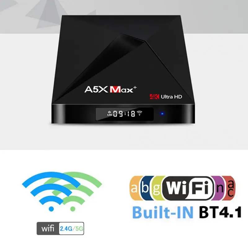 

New A5X Max 4GB 32GB TV BOX Smart Media Player 2.4G /5G WIFI Set Top Support HDR Bluetooth 4.1 RK3328 4K TV BOX #1030