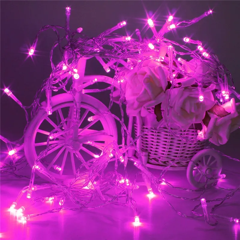 200 светодиодный 20 м СВЕТОДИОДНАЯ Гирлянда Новогодние гирлянды для отдыха и вечеринок Свадебные 220V Открытый гирлянда - Испускаемый цвет: Розовый