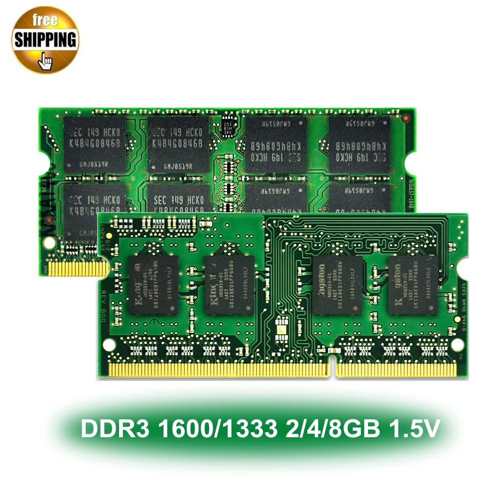 DDR3 DDR 3 1600/1333 MHz PC3-12800/10600 8/4/2 GB 204 دبوس 1.5 V CL9 NON-ECC SODIMM وحدة الذاكرة Ram SDRAM لأجهزة الكمبيوتر المحمول/مفكرة