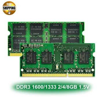 

DDR3 DDR 3 1600/1333 MHz PC3-12800/10600 8/4/2GB 204-PIN 1.5V CL9 NON-ECC SODIMM Memory Module Ram SDRAM For Laptop / Notebook