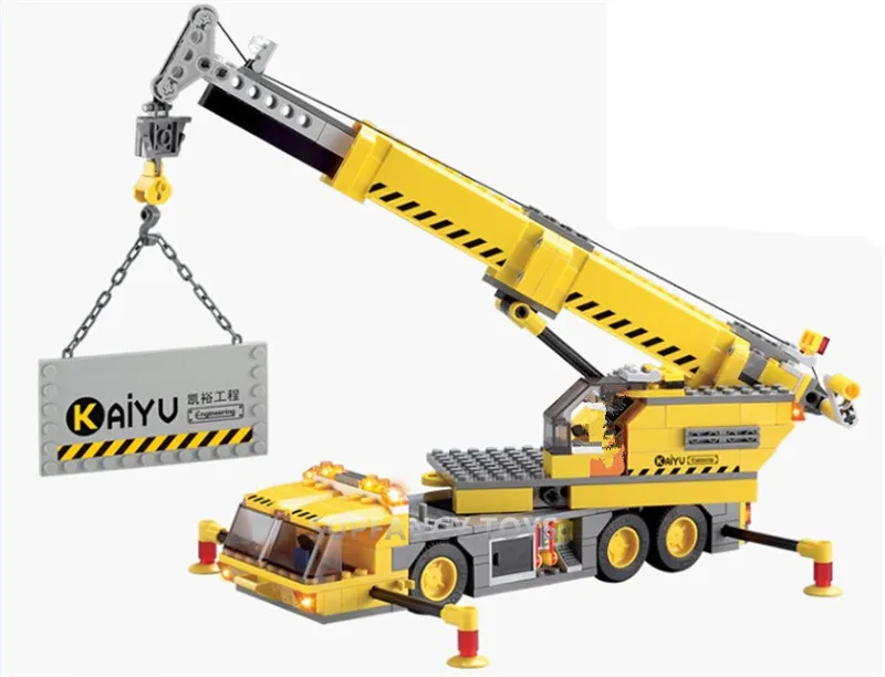 380pcs Truck Crane Engineering Building Blocks Action DIY Figure Toys Gift Kids 