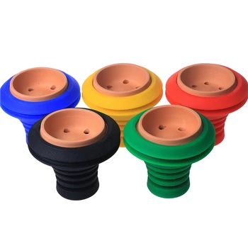 

Smoking Dogo New Arrival 6 Holes Silicone with clay Hookah Bowl Shisha Bowl Height 8.7cm Bowl Top Diamater 9.6cm