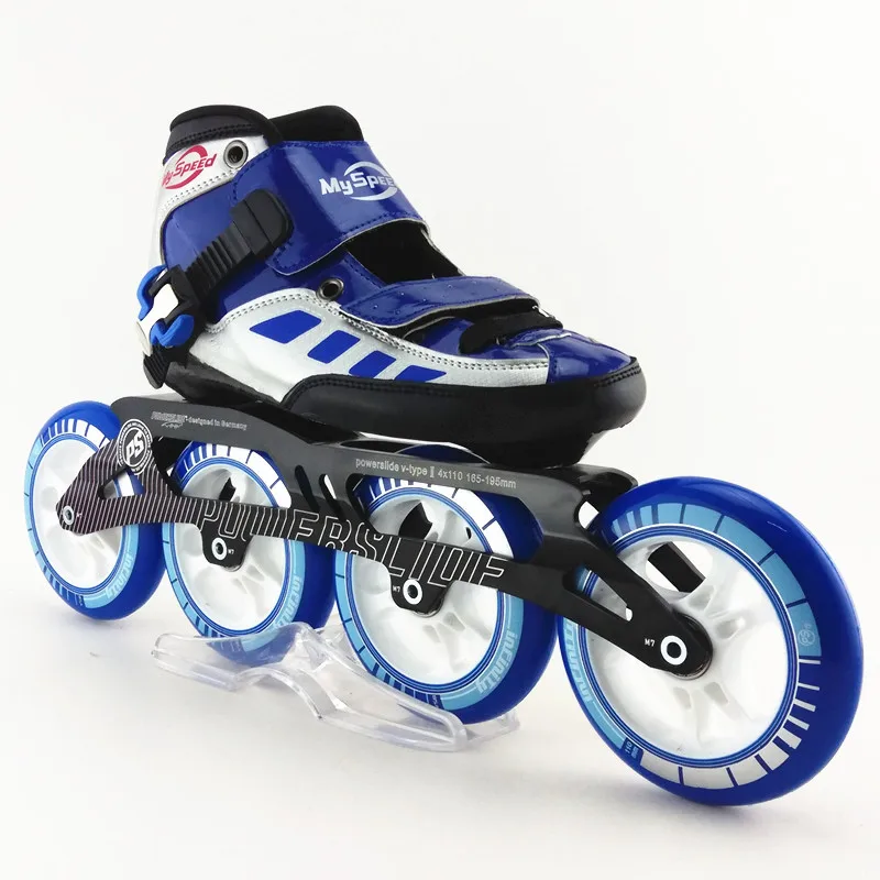 

speed handmade inline skating shoes blue color speed skating shoes roller skates with ps speed skate wheels