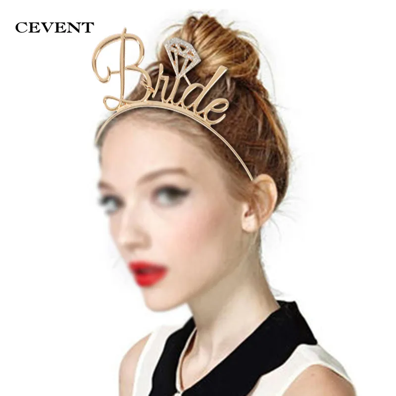 

Cevent Gold Wedding Hair Accessories Bridesmaid Bride Headband Party Rhinestone/Diamond Tiara Crown Party DIY Decorations