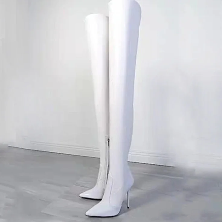 Arden Furtado/ г. Модные осенние ботфорты женские пикантные сапоги на высоком каблуке 12 см, фиолетовые, белые, красные Большие размеры 45, 46, 47, 48