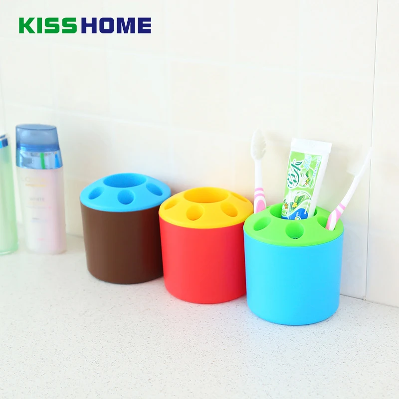 6 Candy Color Toothbrushes Toothpaste Storage Box Multi function