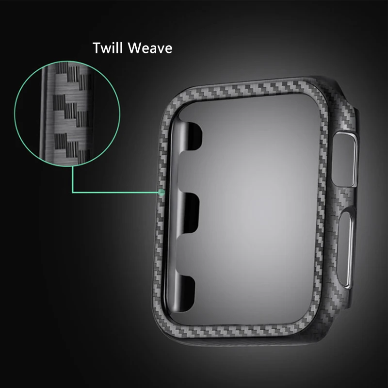 Carbon Fiber Hard PC Frame Case for Apple Watch Case 42/38/40/44mm Compatible for iwatch series 4/3/2/1 Protector Bumper Cover