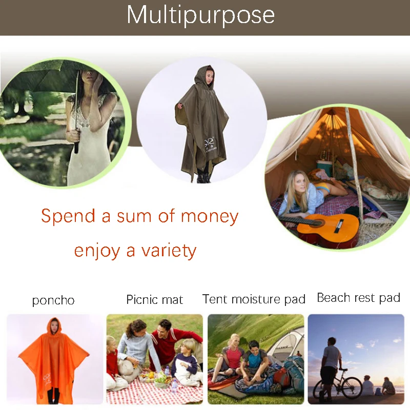 Outdoor Waterproof Camping Mat Collapsible Outdoor Raincoat Camping Picnic Mat Beach Mattress Family Couple Outdoor Mat