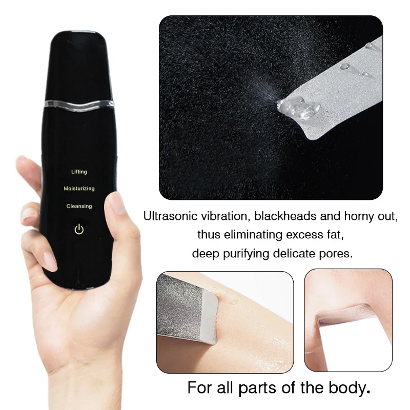  Ultrasonic Ion Skin Scrubber Deep Cleaner Face Lifting Peeling Extractor Deep Cleaning Beauty Devic