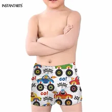 INSTANTARTS для мальчиков летние плавки Monster Truck гонки печати детей купальный пляжная одежда дышащая дети серфинговые купальники