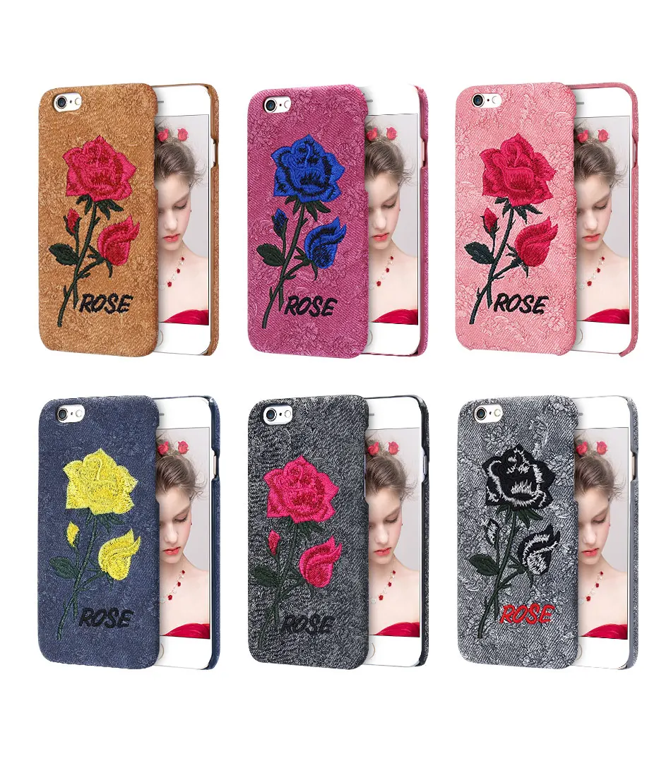 DOEES Vintage Phone Case For iPhone 6 6S 7 Plus Handmade 3D Rose Embroidery Pattern For Samsung Galaxy S8 Plus S7 S6 Edge Cases (4)