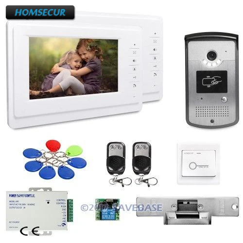 

HOMSECUR 7inch Hands-free Video Door Phone Intercom System with Keyfobs Unlocking Camera