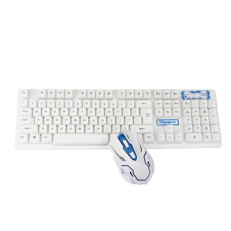 

HOT SALE New white Ergonomic Backlit 2.4G Wireless Gaming keyboard mouse Combo Set just for you reduce fatigue