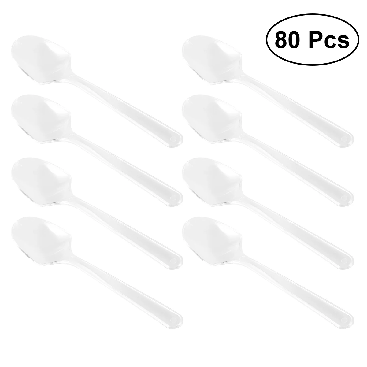 80 PCS Mini Transparent Plastic Spoons Disposable Flatware Spoons for Jelly Ice Cream Dessert