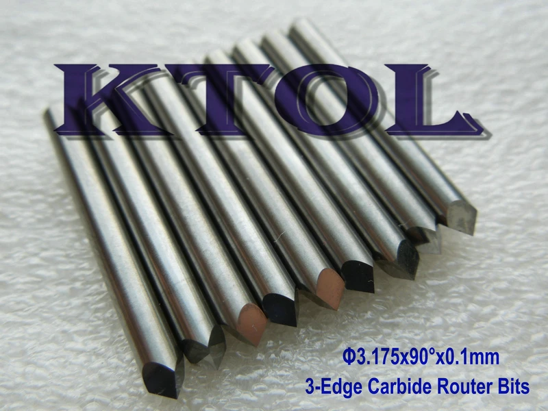 

10pc/Lot 90 degree 0.1mm 3-Edge Pyramid Carbide CNC Router Bits,Copper/Wood Tools Router Bits Cutter for Hi-Precision Engraving