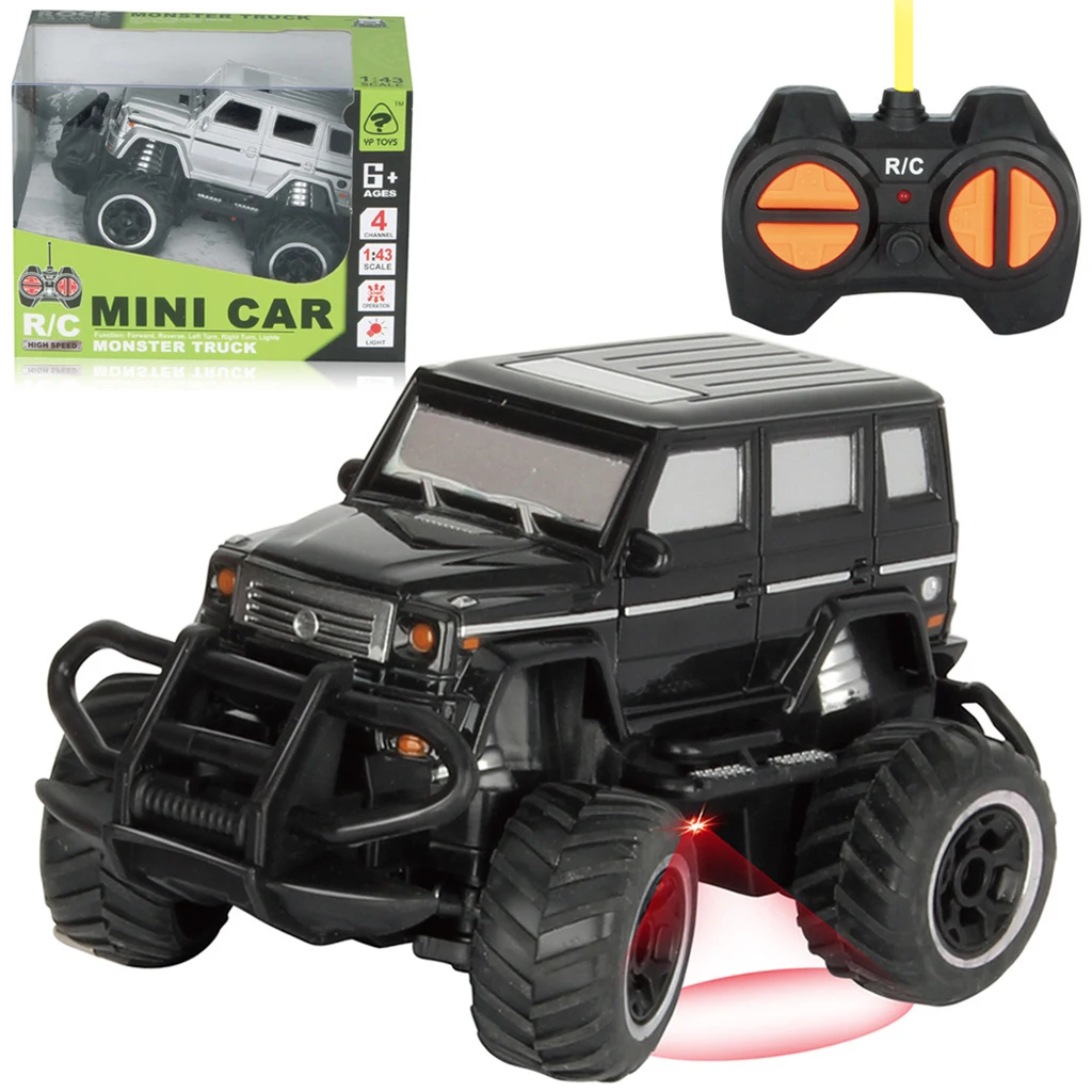 1/43 scale Remote Control RC Off-road Car Monster Truck Crawler Buggy Car Electronic Vehicle Model Toy Xmas Gifts - Black