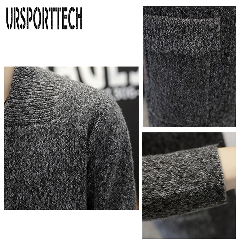 Spring And Autumn Long Knit Cardigan Sweater Men's Korean Version Of The Self-Cultivation Solid Color Coat Trend Fashion