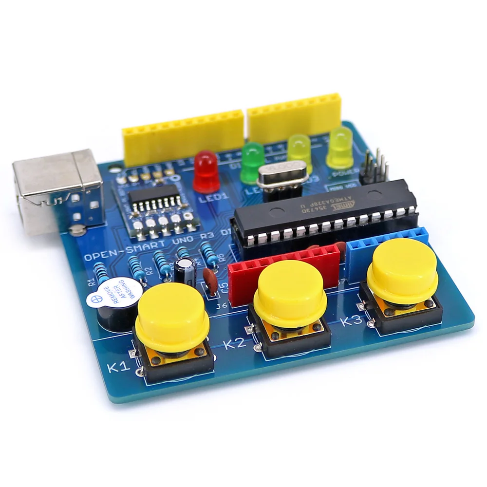 Открытым SMART UNO R3 DIY ATmega328P развитию CH340 драйвер пайки Запчасти комплект с зуммером светодиодная кнопка для Arduino UNO R3-B