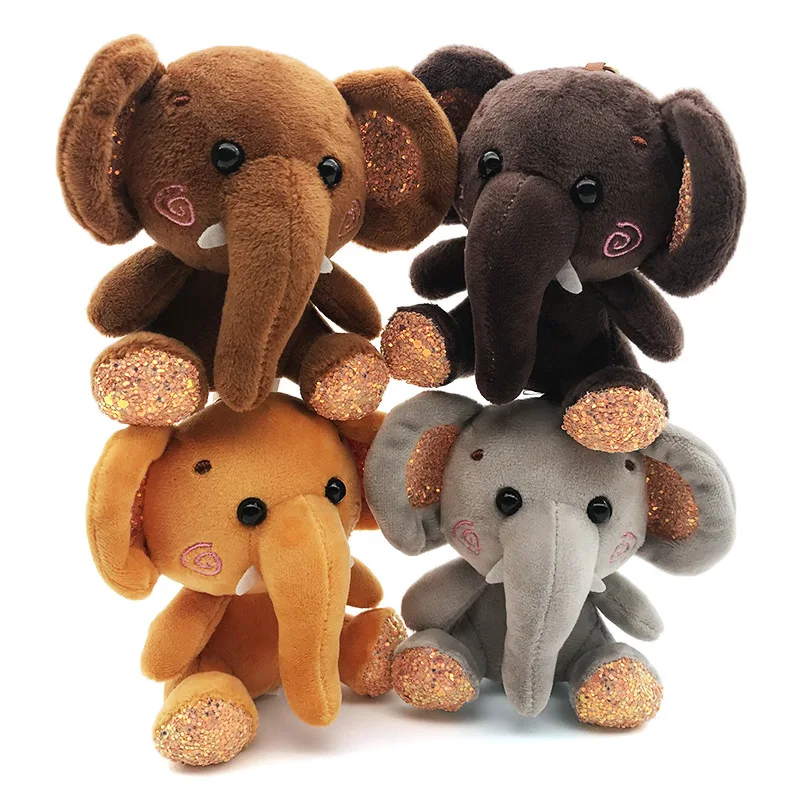 

4colors little cute 10cm Elephant Sequin Plush Stuffed Toys Keychain doll Lovely Christmas Gift for Kids Valentine Prese