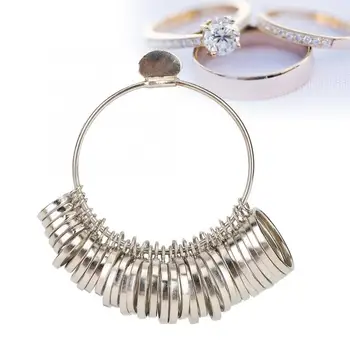 

Round Practical Metal Ring Sizer Set Finger Ring Sizer Measure Gauge DIY Jewelry Rings Measuring Tool Stick Ring Jewelry Tools