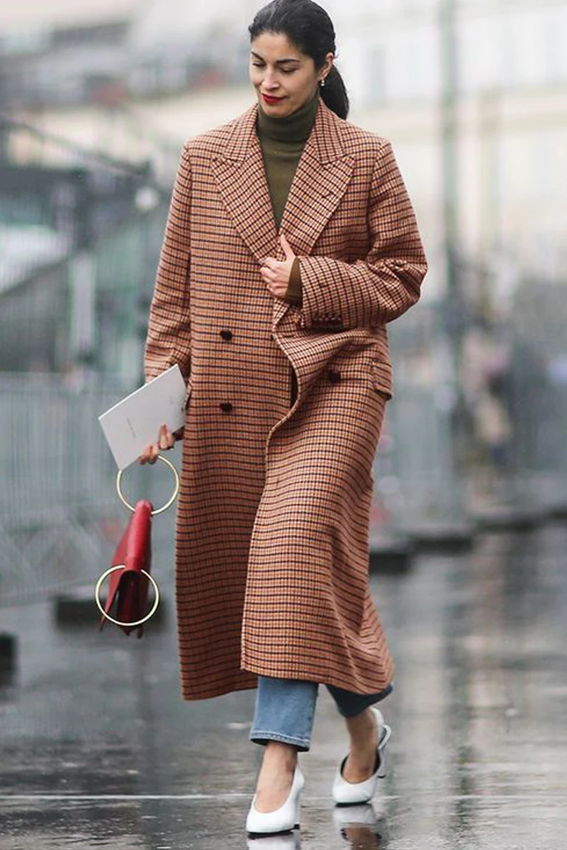 Buy AEL Brown Plaid Thickening Keep Warm Wool Super