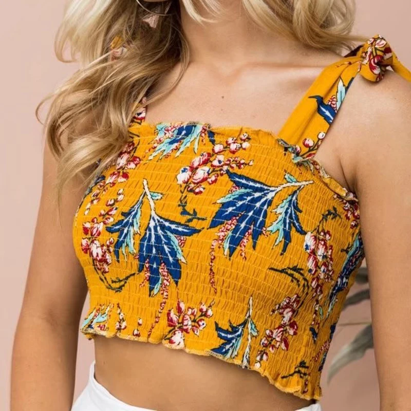 yellow cami crop top