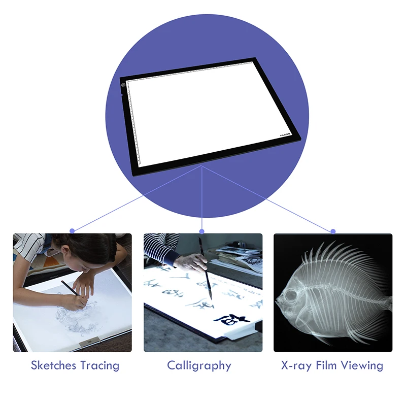  Huion A4 ajustable de la ligereza de 177 pulgadas LED Artcraft de luz de caja de luz para la animac